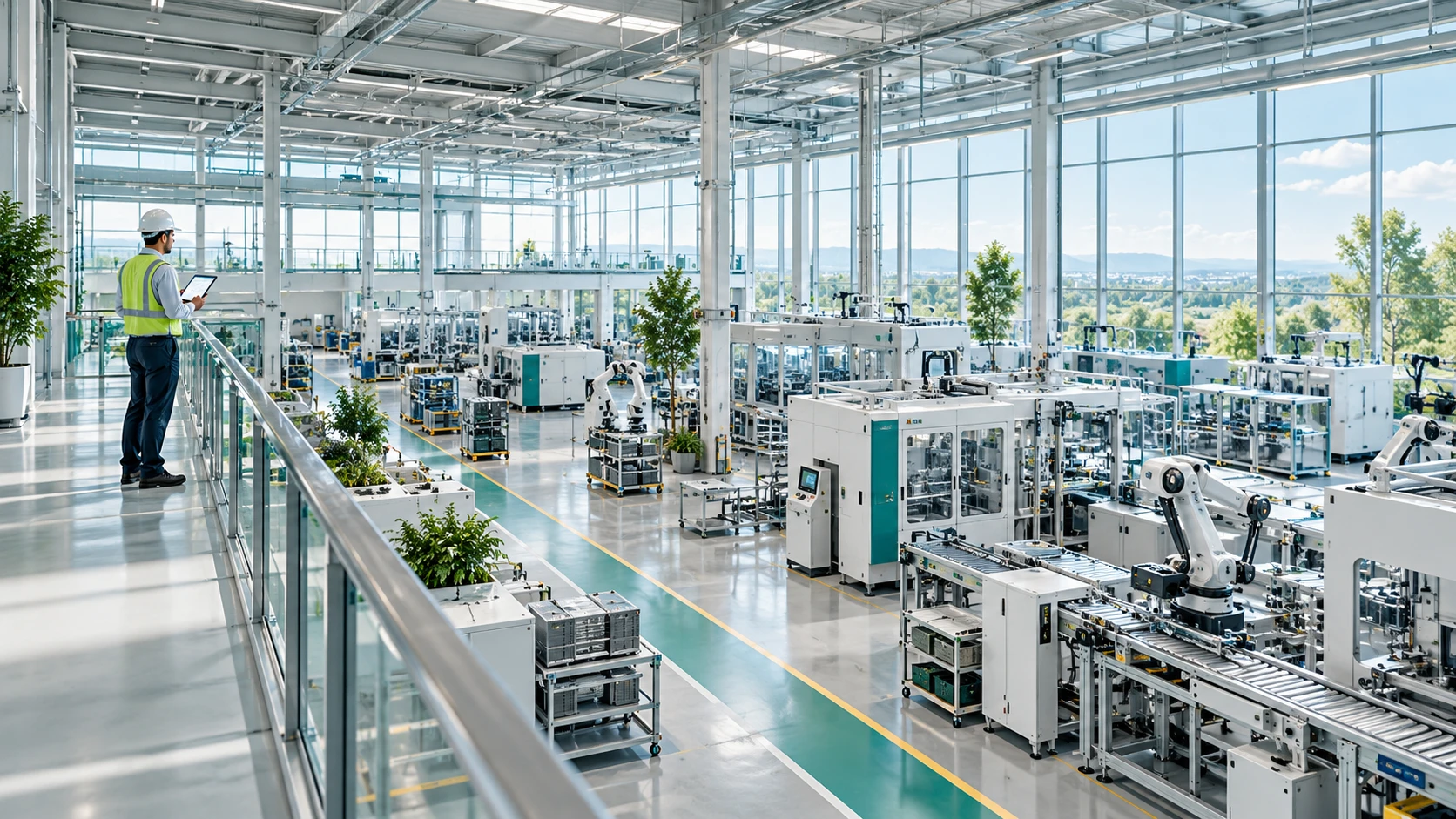 Conceptual daylight industrial facilities scene